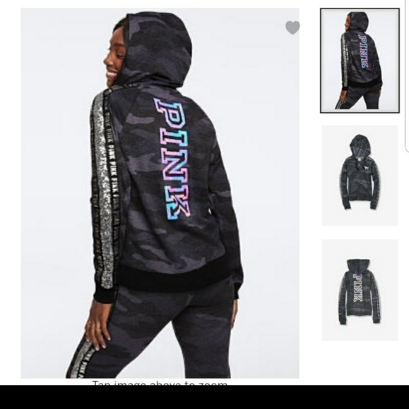 COPY - VS PINK Sequin Bling Perfect Full Zip Hood… - Picture 2 of 2